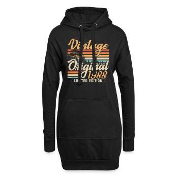 Vintage-Jubiläum Hergestellt 1988 Retro 1988 - Hoodie-Kleid - Schwarz - Vorne