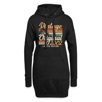 Jubiläum Jahrgang 2002 Retro 2002 - Hoodie-Kleid - Schwarz - Vorne
