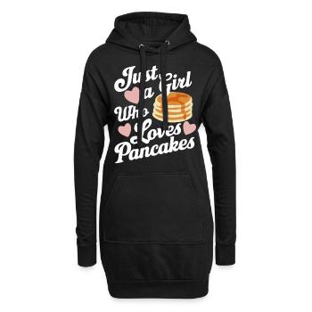Pancakes Frühstück Essen Pancake - Hoodie-Kleid - Schwarz - Vorne