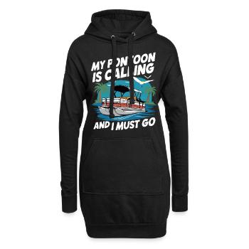 Pontonboot Kapitän Ponton Boote - Hoodie-Kleid - Schwarz - Vorne
