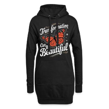 Schmetterling Monarchfalter Bunt Schmetterlinge - Hoodie-Kleid - Schwarz - Vorne