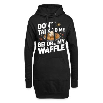 Gaufres Bonbons pour le petit-déjeuner - Sweat-shirt à capuche long Femme - noir - Devant
