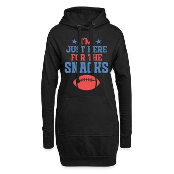 Ich bin nur wegen der Snacks hier - Hoodie-Kleid - Schwarz - Vorne