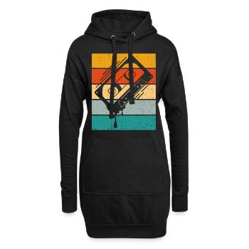 Cassette dégoulinante Retro - Sweat-shirt à capuche long Femme - noir - Devant