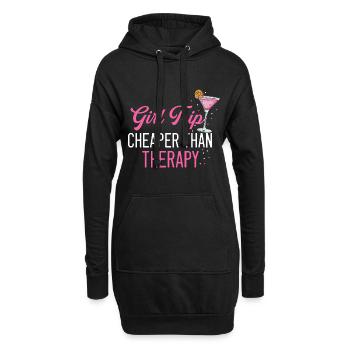 Voyage des filles Moins cher qu’une thérapie Sommerurla - Sweat-shirt à capuche long Femme - noir - Devant