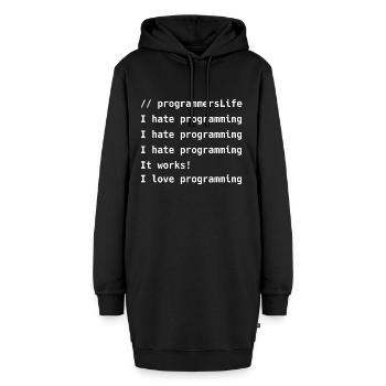 I Hate Programming It Works I Love Programming - Hoodie-Kleid - Schwarz - Vorne