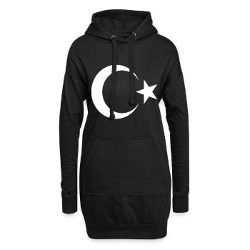 türkei halbmond und stern turkey, türkei, türkiye - Hoodie-Kleid - Schwarz - Vorne