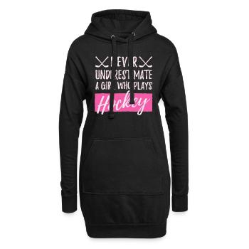 Hockey Girl Saying Hockey Player Gift - Hoodie Dress - black - Front