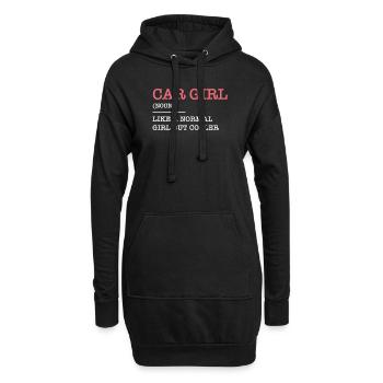 Fille de voiture voiture fille tuning course de sport automobile - Sweat-shirt à capuche long Femme - noir - Devant