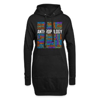 Anthropologie Wörter - Hoodie-Kleid - Schwarz - Vorne