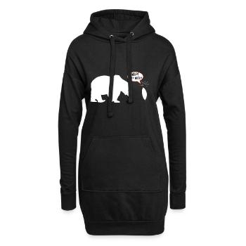 Lustige Eisbär und Pinguin Begegnung am Südpol - Hoodie-Kleid - Schwarz - Vorne