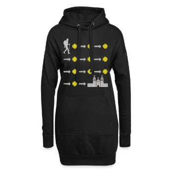 Camino de Santiago Jakobsweg Pilgermuschel Pilger - Hoodie-Kleid - Schwarz - Vorne