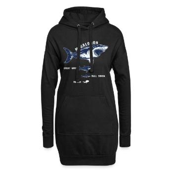 Requin requin de requin de megalodon requin blanc plongeur - Sweat-shirt à capuche long Femme - noir - Devant
