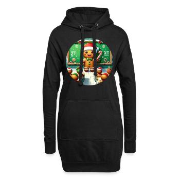 Cours de Noël de l’enseignement du pain d’épice - Sweat-shirt à capuche long Femme - noir - Devant