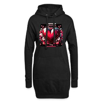 Charme brillant coeur de la Saint-Valentin - Sweat-shirt à capuche long Femme - noir - Devant