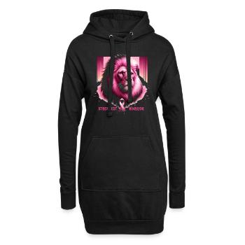 Rosa Löwenkrieger - Hoodie-Kleid - Schwarz - Vorne