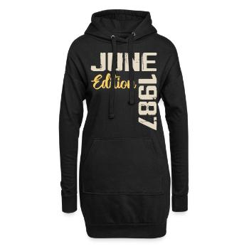 Né(e) en Juin 1987 Cadeau Juin 1987 Anniversaire - Sweat-shirt à capuche long Femme - noir - Devant