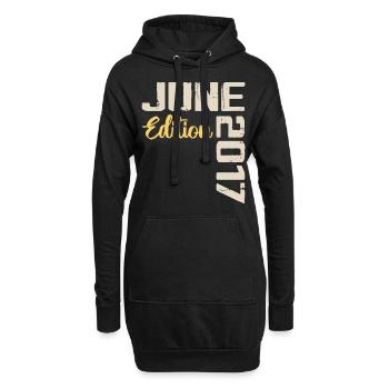 Né(e) en Juin 2017 Cadeau Juin 2017 Anniversaire - Sweat-shirt à capuche long Femme - noir - Devant