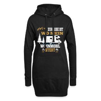 Zuhause ist wo mein Wohnmobil steht - Hoodie-Kleid - Schwarz - Vorne