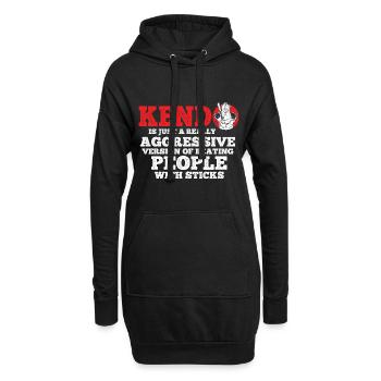 Japanischer Schwertkampf Kendo - Hoodie-Kleid - Schwarz - Vorne
