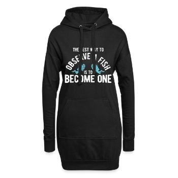 Apnoetaucher Freitaucher Taucher - Hoodie-Kleid - Schwarz - Vorne