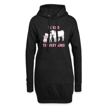 Soyez gentil avec les animaux - Sweat-shirt à capuche long Femme - noir - Devant