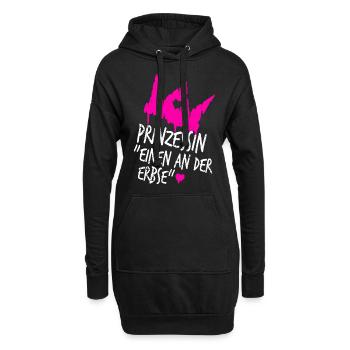 Prinzessin Krone Tussi Erbse Lustige Sprüche - Hoodie-Kleid - Schwarz - Vorne
