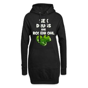 Sex Drugs And Rosenkohl Vegetarier Veganer - Hoodie-Kleid - Schwarz - Vorne