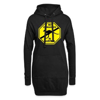 Pas de kangourous en Autriche Autriche Kangourou - Sweat-shirt à capuche long Femme - noir - Devant