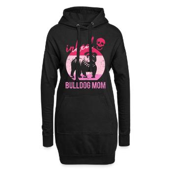 Inked Bulldog Mom Tätowiert Frauchen Bulldogge - Hoodie-Kleid - Schwarz - Vorne
