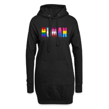 Coeur de drapeau LGBTQ HUMAIN - LGBTQ - Sweat-shirt à capuche long Femme - noir - Devant