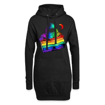 Astronaute drapeau LGBTQ - LGBTQ - Sweat-shirt à capuche long Femme - noir - Devant