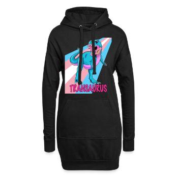 Dino transgenre - Transaurus - Sweat-shirt à capuche long Femme - noir - Devant