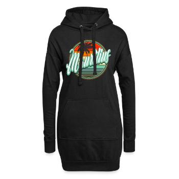 Vacances d’été à la plage - Ile Maurice - Sweat-shirt à capuche long Femme - noir - Devant