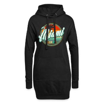 Vacances d’été à la plage - Miami - Sweat-shirt à capuche long Femme - noir - Devant