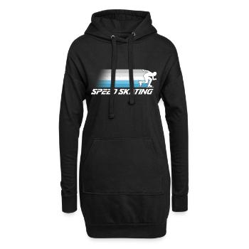 Schlittschuh Eisschnelllauf Eis Laufen Geschenk - Hoodie-Kleid - Schwarz - Vorne