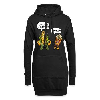 Je suis ton père Popcorn - Sweat-shirt à capuche long Femme - noir - Devant