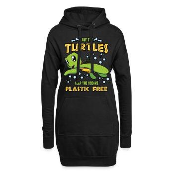 Sauvez les tortues - Sweat-shirt à capuche long Femme - noir - Devant