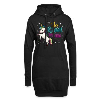 No Gluten Please - Hoodie-Kleid - Schwarz - Vorne