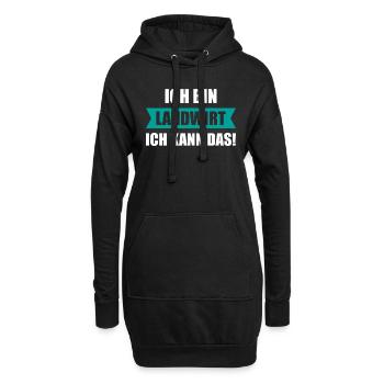 Ich bin Landwirt ich kann das - Hoodie-Kleid - Schwarz - Vorne