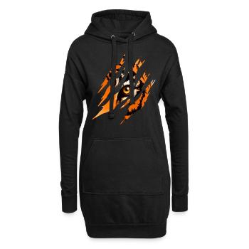 Tiger Eye - Hoodie-Kleid - Schwarz - Vorne