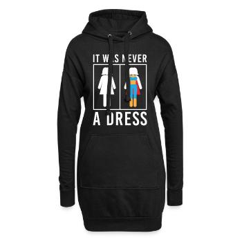 Ce n'était jamais une robe Toilette Kleid WC Schild - Sweat-shirt à capuche long Femme - noir - Devant