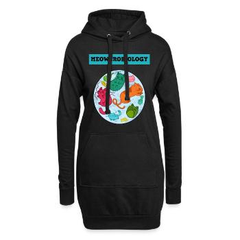 Meowcrobiology - Sweat-shirt à capuche long Femme - noir - Devant