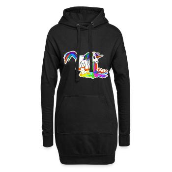 Süß Kotzendes Einhorn Geburtstag Pferd Geschenk - Hoodie-Kleid - Schwarz - Vorne