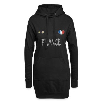 Maillot de football France Drapeau français - Sweat-shirt à capuche long Femme - noir - Devant