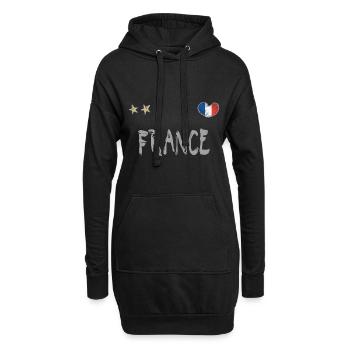 Maillot de football France Drapeau français - Sweat-shirt à capuche long Femme - noir - Devant