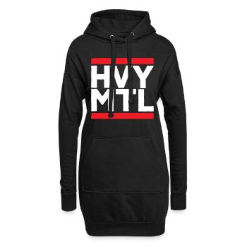 HVY MTL Heavy Metal Shortcut Rocker Biker Shirt - Hoodie-Kleid - Schwarz - Vorne