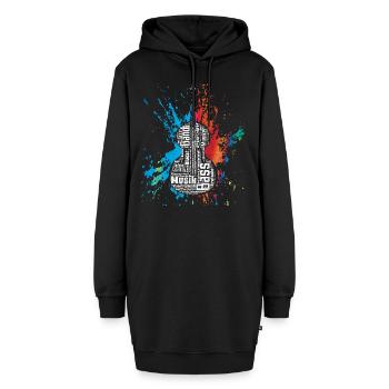 Kontrabass Wordcloud Word Cloud Geschenk - Hoodie-Kleid - Schwarz - Vorne