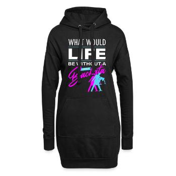 Bachata, bachata dominicain, merengue - Sweat-shirt à capuche long Femme - noir - Devant