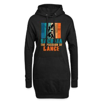 Bachata, musique Bachata, dominicaine - Sweat-shirt à capuche long Femme - noir - Devant